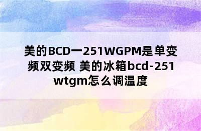 美的BCD一251WGPM是单变频双变频 美的冰箱bcd-251wtgm怎么调温度